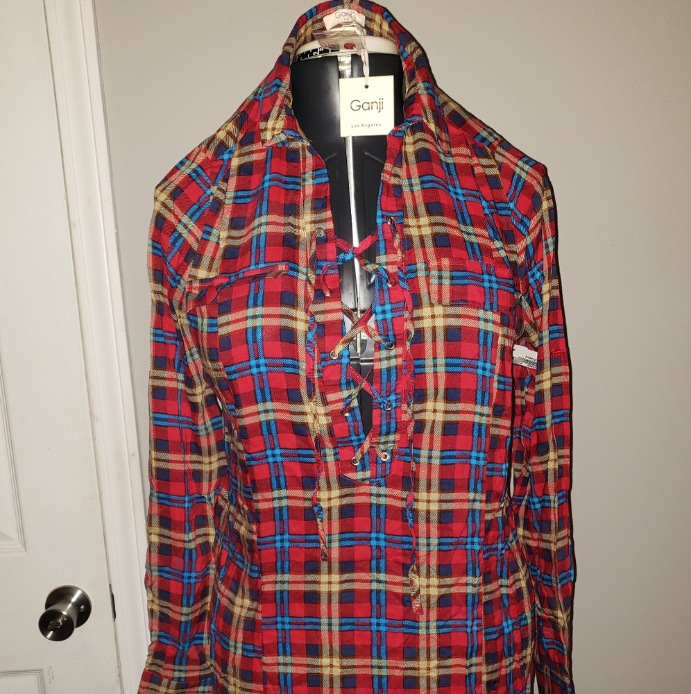 NWT Ganji plaid tunic size large